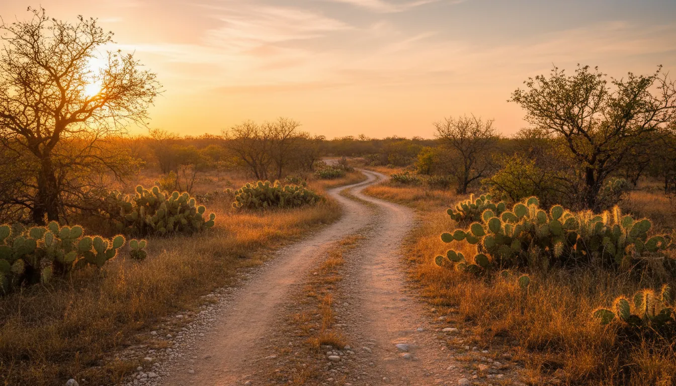 South Texas countryside at golden hour
